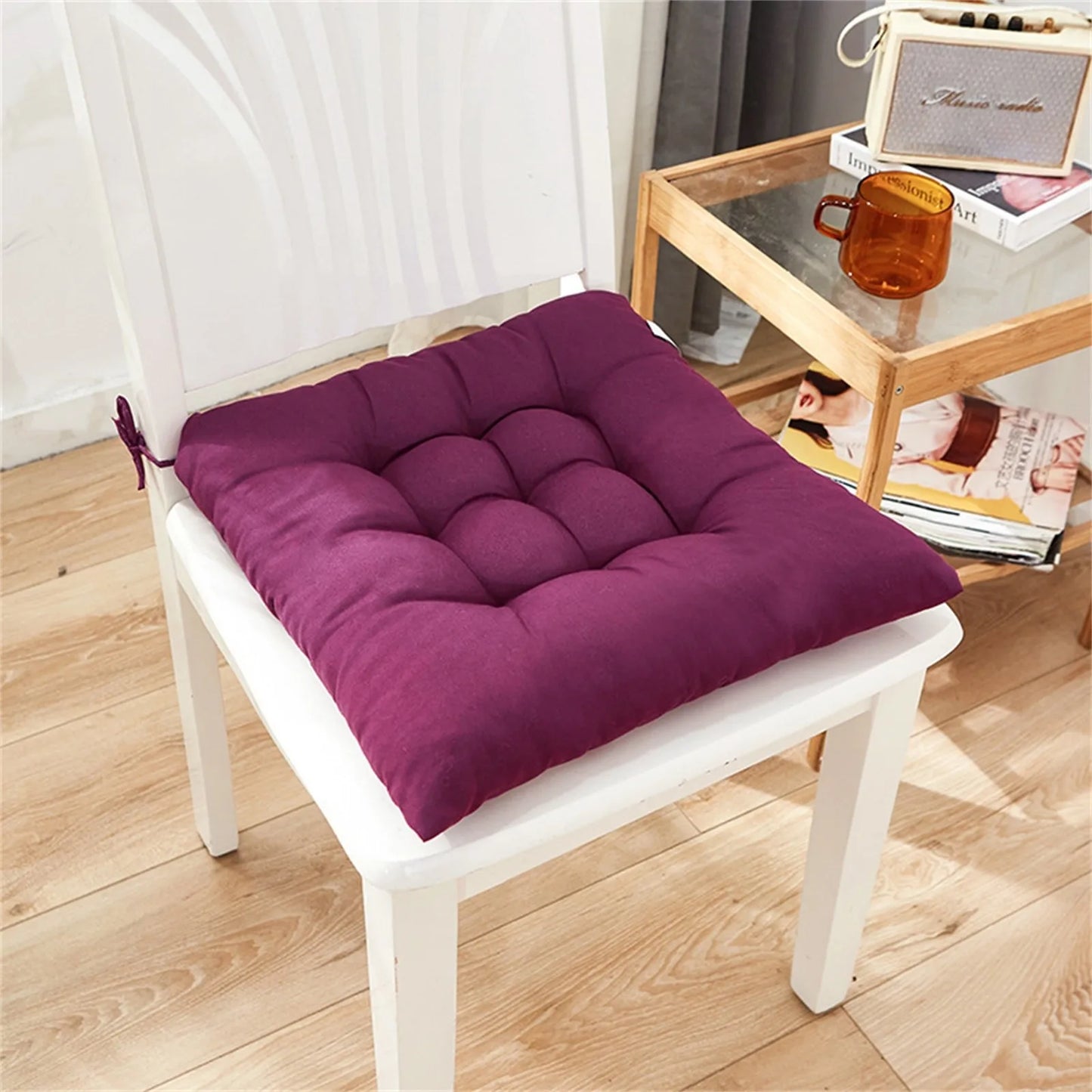 Solid Chair Cushion Square Mat Cotton Upholstery Soft Padded Cushion Pad Office Home Or Car Garden Sun Lounge Seat Cushion