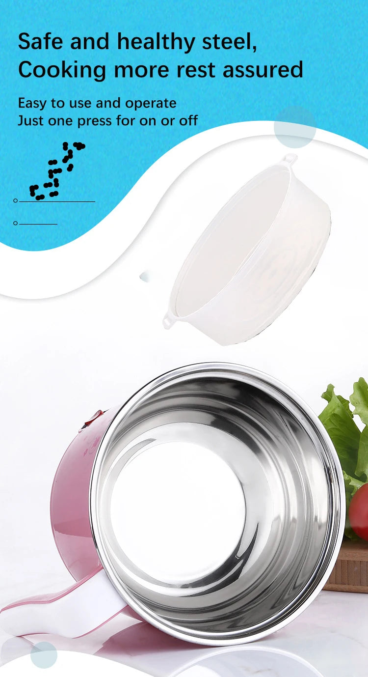 Multifunction Mini Electric Cooker 1-2 People Portable Hot Pot Multi Ramen Pot Mini Rice Cook Home Kitchen Appliance Korea 220V
