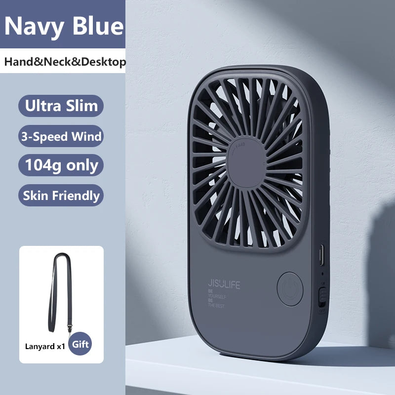 JISULIFE Mini Handheld Fan, Small Fans Portable with Bracket, USB Rechargeable Desk Fan ,Makeup Eyelash Fan ,Send Lanyard