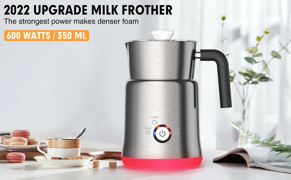 4 in 1 Multi-function Milk Frother Electric Hot and Cold for Making Latte Cappuccino Coffee Chocolate Kitchen Appliances DEVISIB