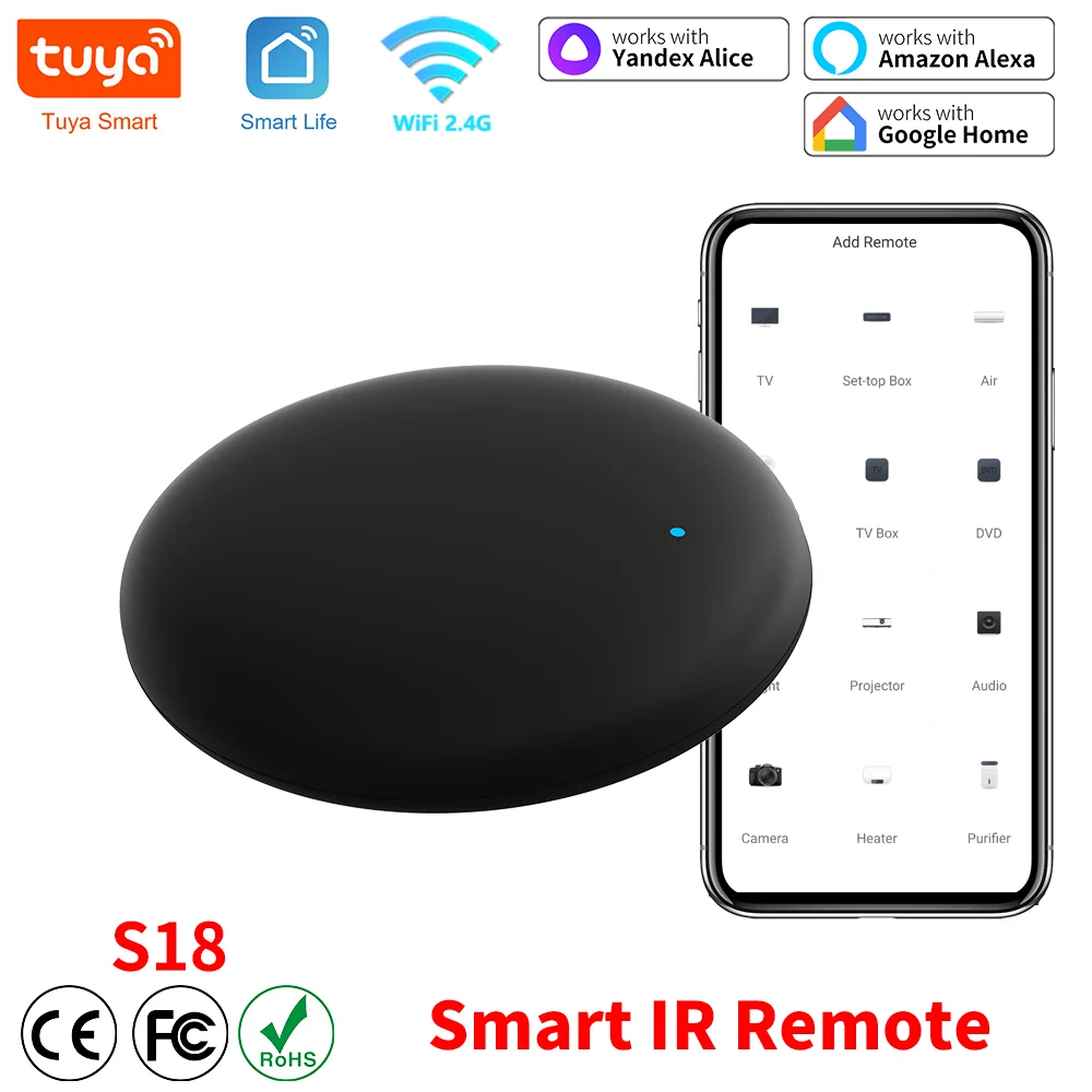 Tuya WiFi IR Remote Control for Smart Home for TV Air Condition works with Alexa Google Home Yandex Alice