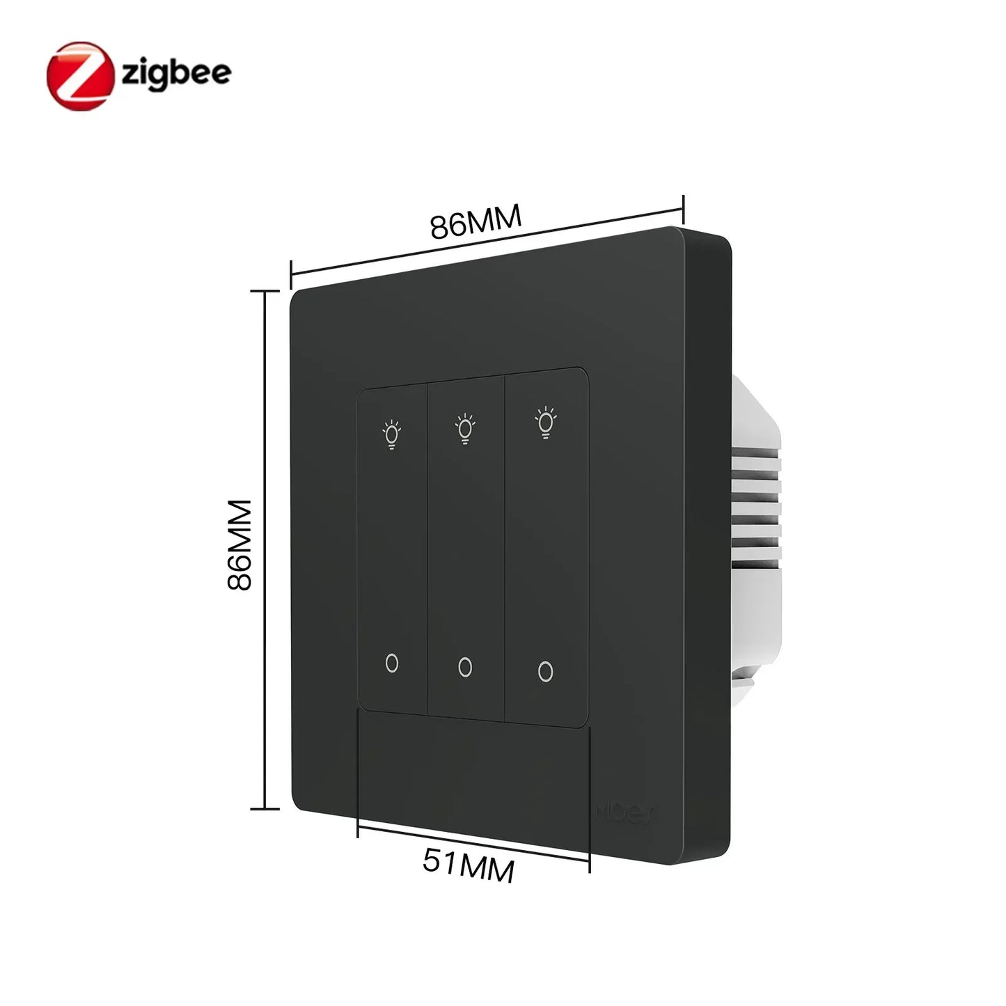 MOES Star Ring Series ZigBee Smart Dimmer Switch for Light Dimming Smart Life APP Work with Alexa Google Home Dimmable 1-3Gang