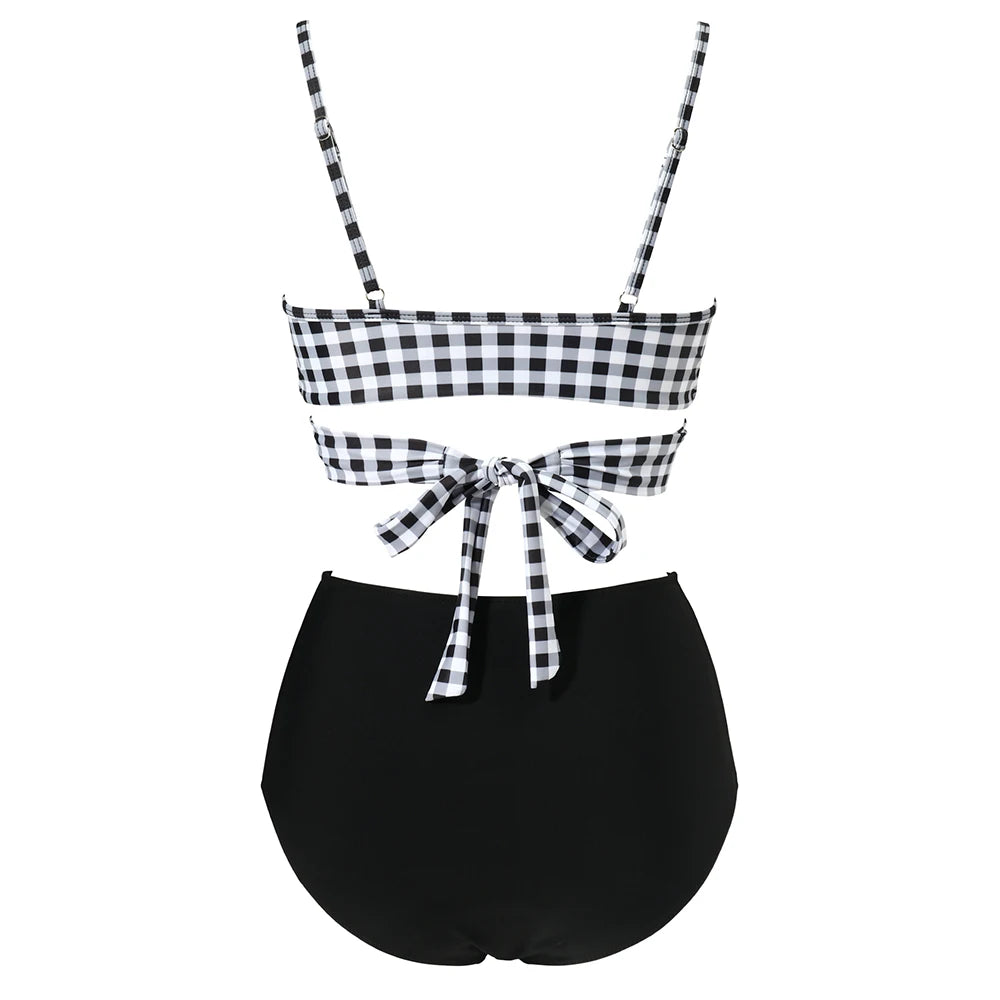 High Waist Sexy Bikini Set 2024 Biquini Swimwear Women Two Pieces Swimsuit Floral Beachwear V-Neck Bathing Suits Female