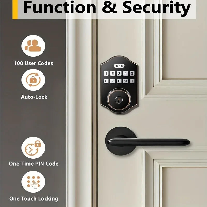 CIEPOJIT Smart Front Door Lock Deadbolt Keyless Entry Locks Digital Keypad Security For Home Unlock with password/key