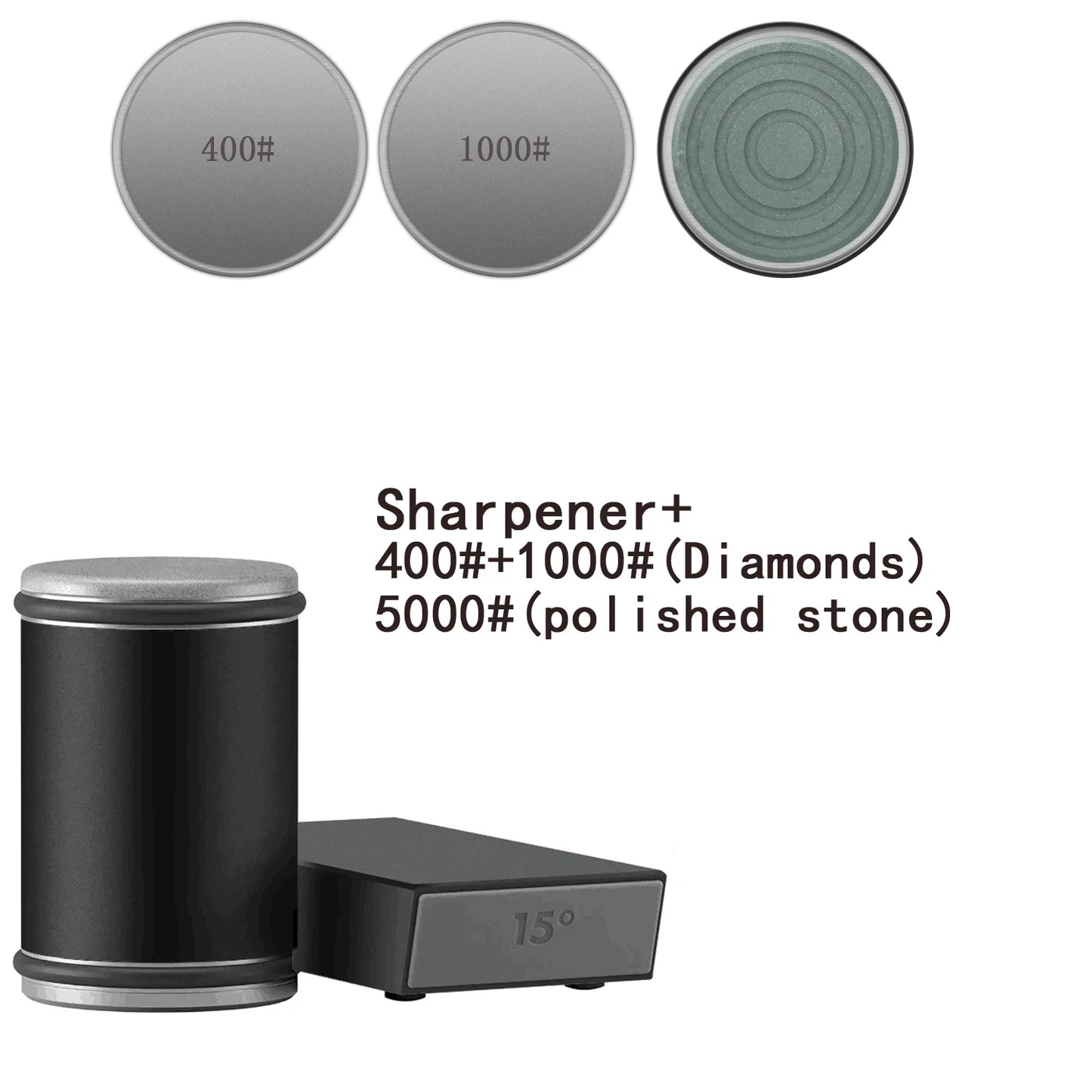 Rolling Knife Sharpener Magnetic Knife Holder Diamond Sharpening Stone with15and20 Degrees Angle Roller Kitchen Accessory set