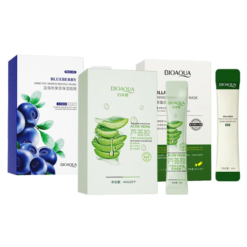 60pcs BIOAQUA Collagen Sleeping Facial Masks Face skincare Moisturizing Firming Face Mask Beauty Facial Skin Care Products