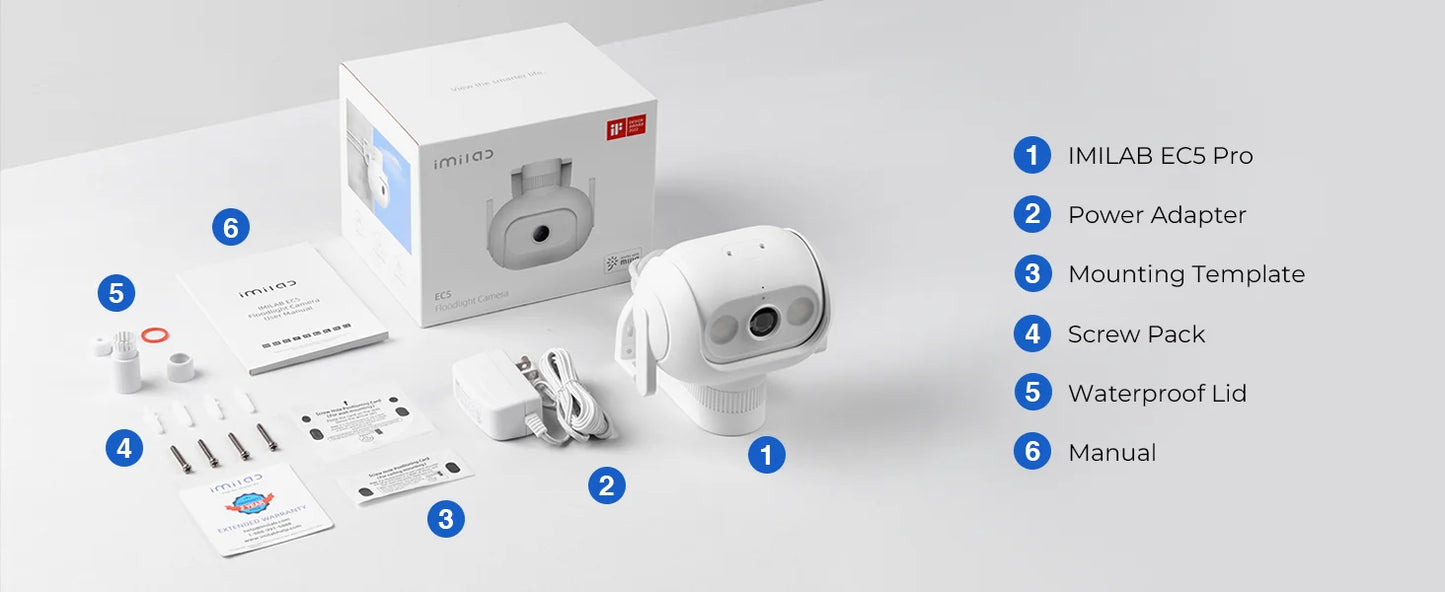 IMILAB EC5 -Smart Security System Kit, Outdoor Video Surveillance, Wireless App Control, Floodlight Camera, Wi-Fi, 2K