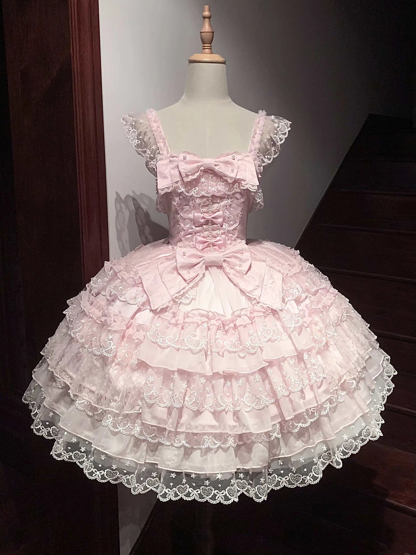 Original Design Lolita Jsk Suspender Dress Sweet Girl Women's Long Sleeve Inner Shirt Cute Princess Sling Cake Dress with Cape