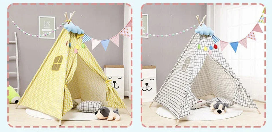 1.6M Portable Kids Tent Play House for Children Tent Cabana Tipi Infantil Baby Teepee Tents Castle LED Lights/Carpet/Decoration