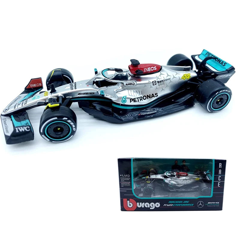 Bburago 1:43 F1 Model Car Mercedes Ferrari Redbull Racing SF23 AlpineA523 AlfaC43 Metal Diecast Verstappen Collectible Miniature