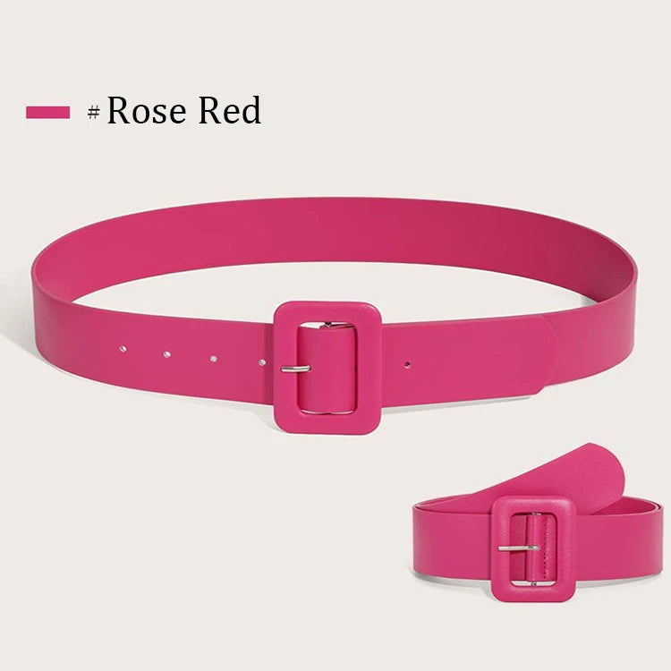 Belt for Women's Dress Simple Women's Wide Belt PU Leather Belt Fashion Luxury Designer Brand Belt Female Black PinkStrap DT167