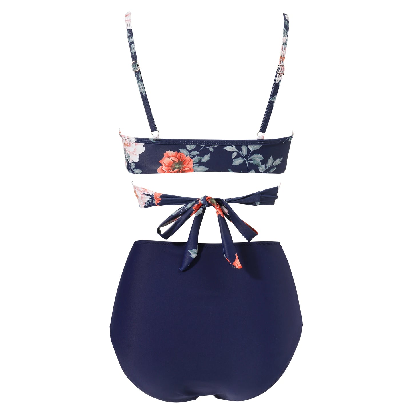 High Waist Sexy Bikini Set 2024 Biquini Swimwear Women Two Pieces Swimsuit Floral Beachwear V-Neck Bathing Suits Female