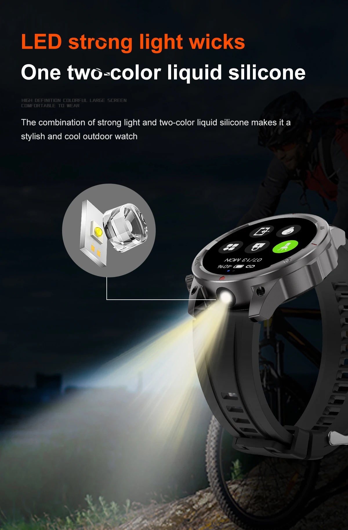 2024 New Bluetooth Calling Men's Smartwatch LED Outdoor Fitness Health Monitoring Smart Watch 360 * 360 HD Waterproof Smartwatch