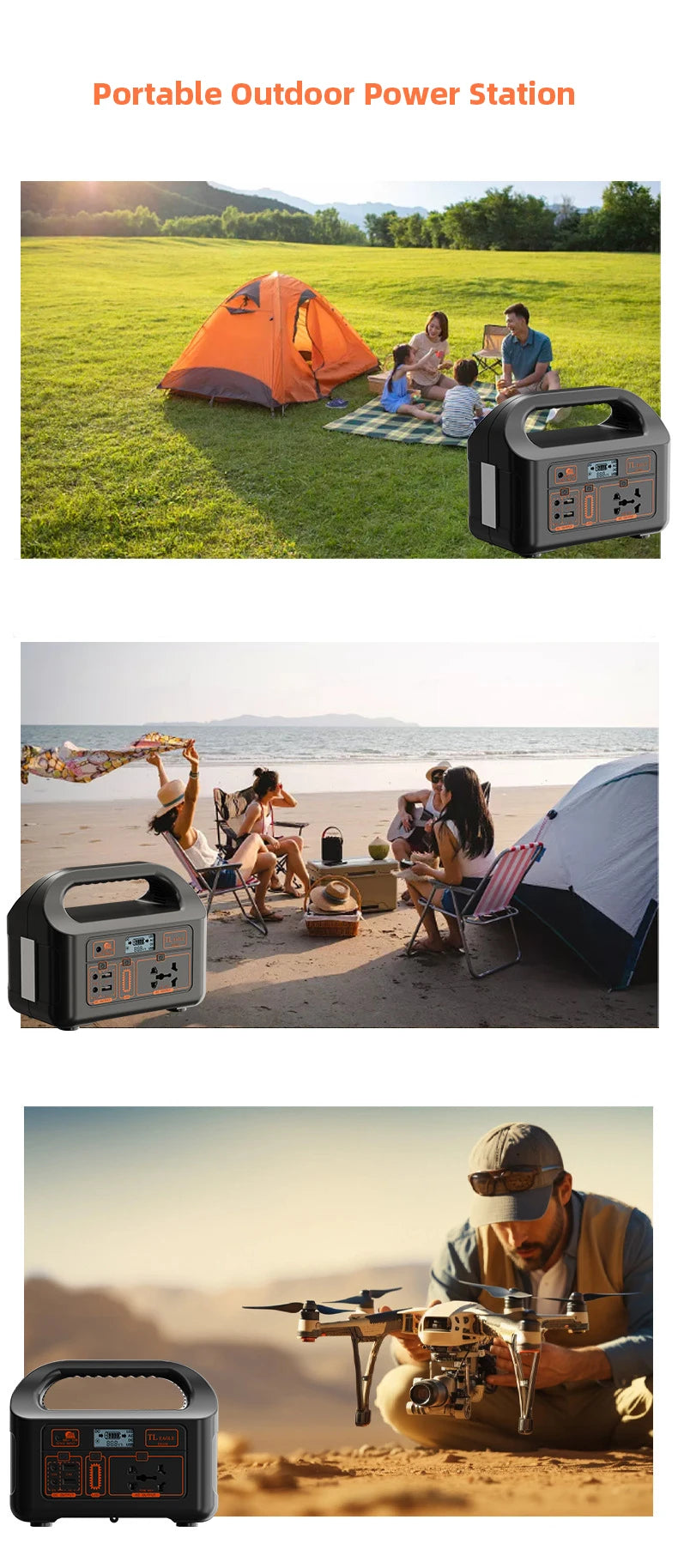 150W Portable Power Station 144Wh 220V 110V Solar Generator USB AC External Spare Battery Charger for Outdoor Camping Powerbank
