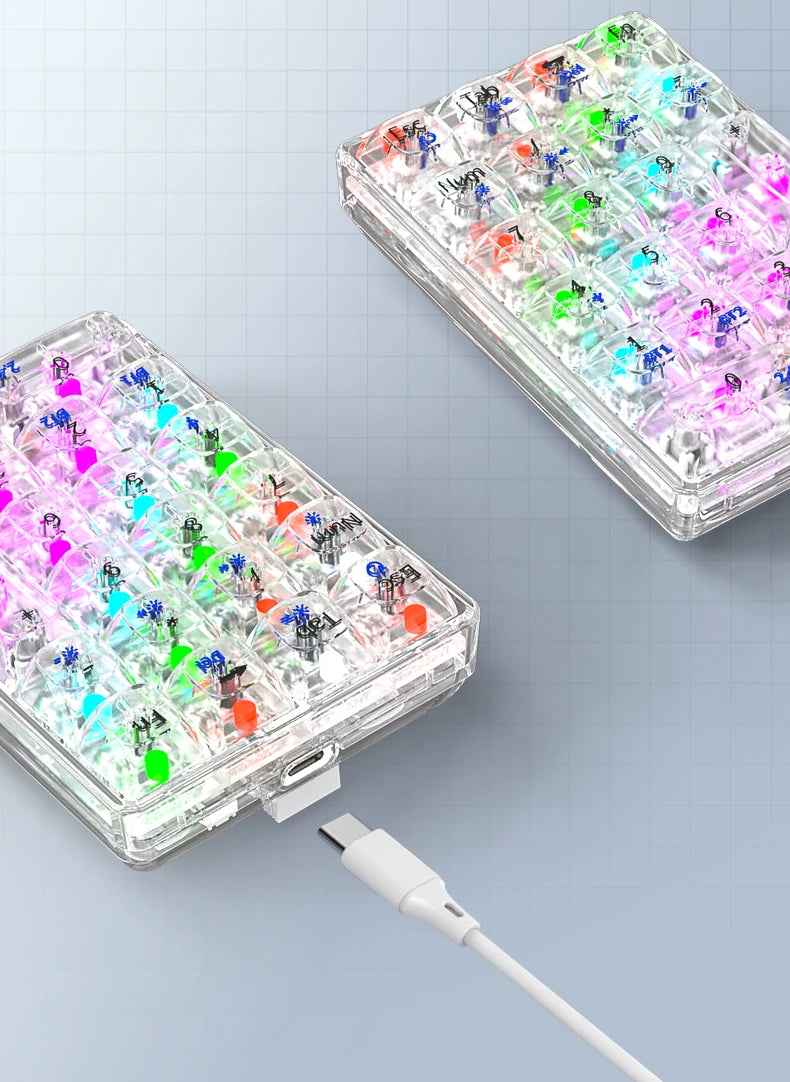 K21 21-Key Mechanical Keyboard, BT/2.4Ghz/USB-C Connection, Colourful Lighting, Full Key Hot-Swap for PC Laptops