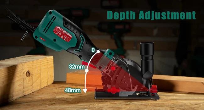 HYCHIKA 750W Mini Circular Saw 48mm Cutting Depth Dust Collection Function Electric Saw for Wood Metal Platisc Power Tools