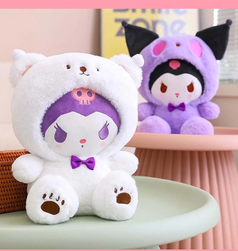 25cm Anime Sanrio Plush Doll Toys Kawaii Hello Kitty Kuromi My Melody Cinnamoroll Cartoon Cute Plush Stuffed Toy Kids Gifts