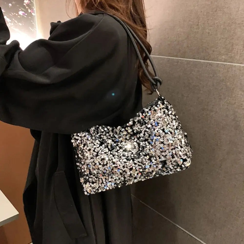 Solid Color Sequins Crossbody Bags Fashion INS Sequins Shoulder Bags Phone Purse Handbag Evening Clutch Bag Girl DIY