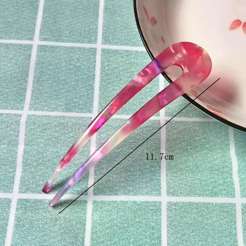 Fashion Acetate Hair Sticks for Women Shell HairClip Hair Pins U Shape Girls Hairpins HairBun Maker Wedding Hair Accessories