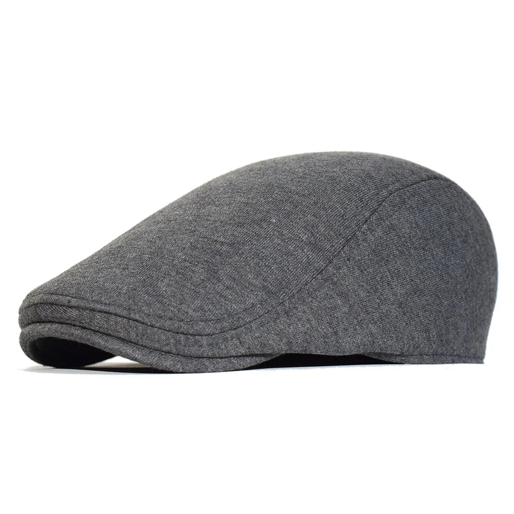 2024 Men berets Fashion Beret Cotton Solid Color Soft Top Casual Beanie Retro Literary Forward Cap Peak Cap Driver Hat Gift