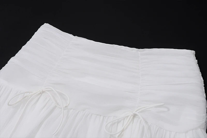 WhereMery Sexy Skirt Mesh Perspective Pleated Mini Skirt Waist Casual Mini Dresses Street Nightclub Summer Women's Short Skirt