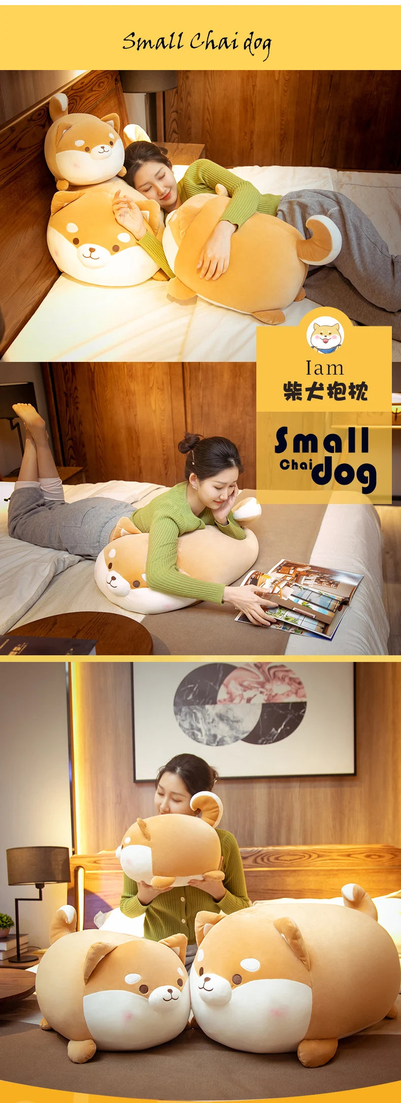 35-70cm Cute Fat Round Dog Plush Toy Kawaii Big Shiba Inu Pillow Soft Stuffed Animal Chai Doggy Cartoon Doll Girl Birthday Gifts