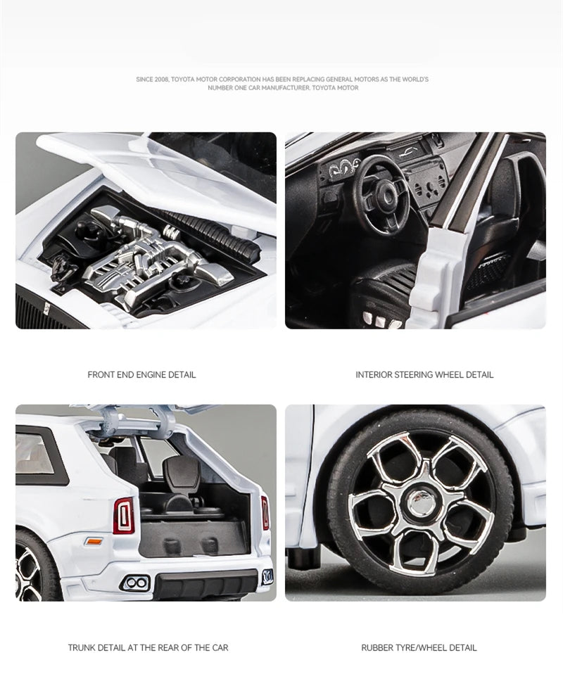 1:32 Rolls Royce SUV Cullinan Alloy Car Model Diecasts Metal Toy Car Model Simulation Sound and Light Collection Childrens Gifts