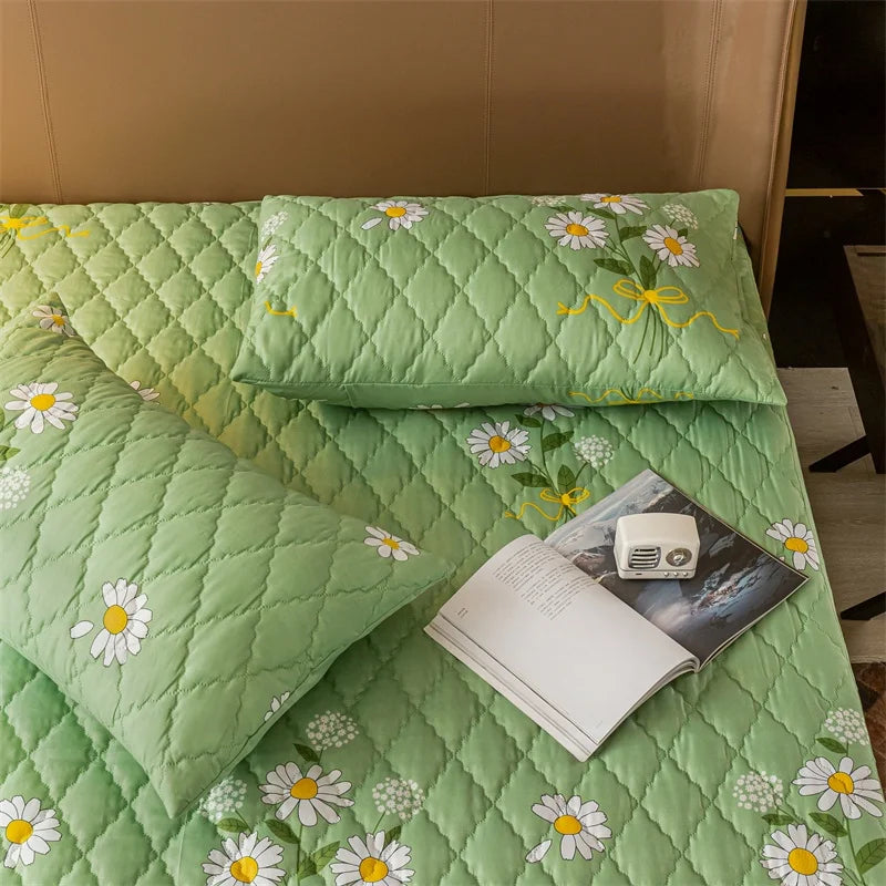 100% Waterproof Thicken Mattress Protector Cover Non-slip Fitted Bed Sheet Pad Bed Cover Single Double Bed Queen King Size 1Pc