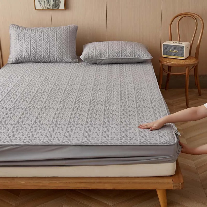 Pure Cotton Soft Quilted Mattress Cover Anti-bacterial King Size Customized Bed Pad Protector Cover Not Included Pillowcase