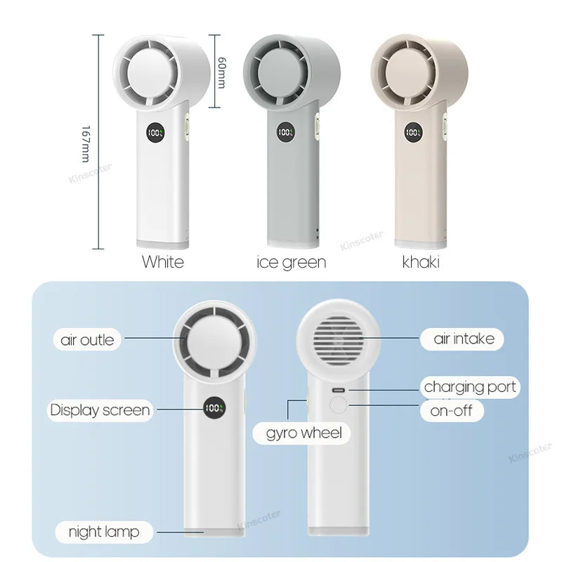 New Digital Handheld Fan High Speed Wind 100 Speeds Cooler Fan Ventilator Turbo Fan Air Circulator Handfan