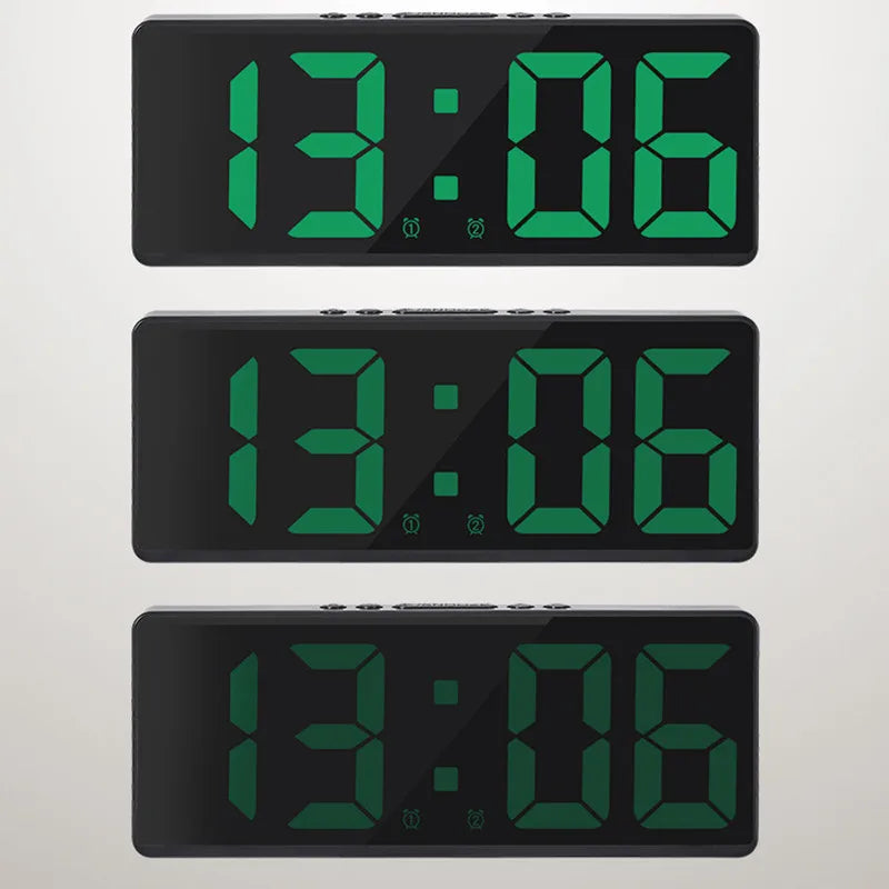 Acrylic/Mirror Digital Alarm Clock Voice Control Snooze Night Mode Table Clock 12/24H Anti-disturb Funtion Electronic LED Clock