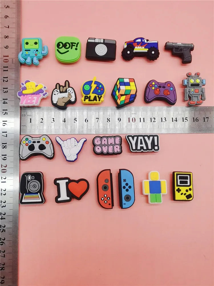 Design Shoe Charms Game Style PVC Buckle Decorations Croc Jeans Ornaments Diy Combination Shoe Clip Decor Children Adult Gifts