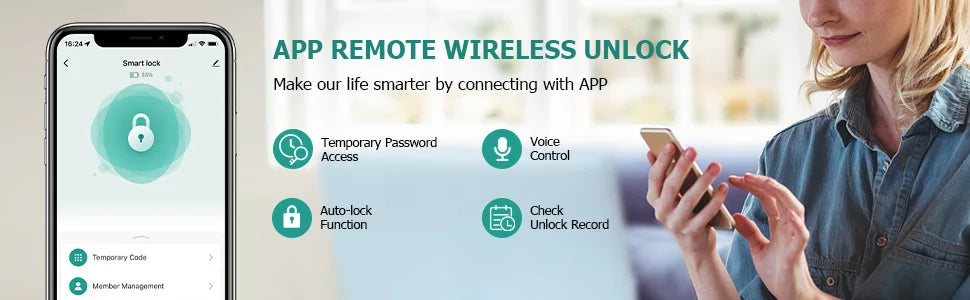 smart home cerradura inteligente tuya smart door lock safe fingerprint locker keyless entry digital door lock home apartment