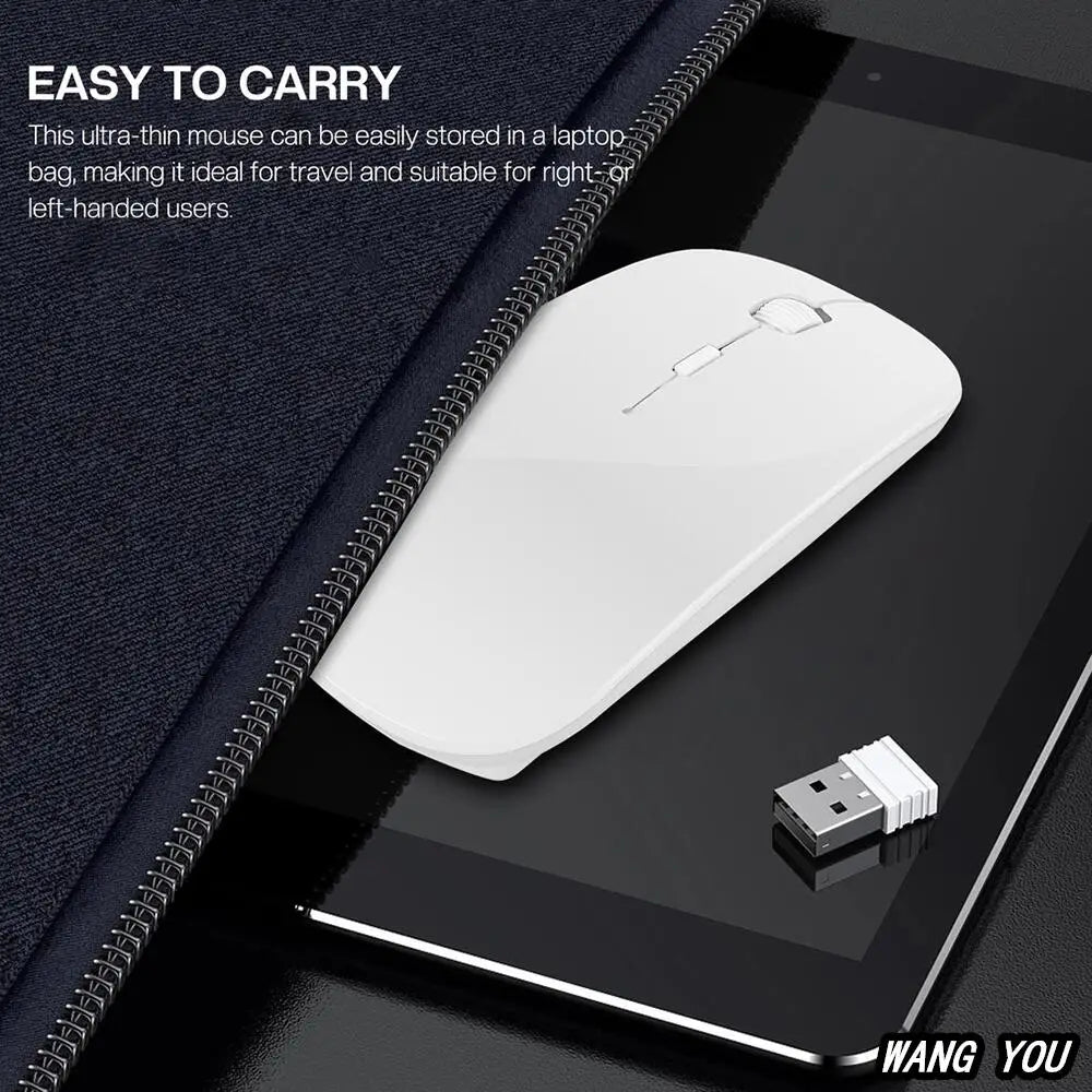 Ultra Thin USB 2.4Ghz Wireless Mouse Wireless Mouse 1600DPI 4 Buttons Cordless Mice for PC Desktop Laptop Windows Computer