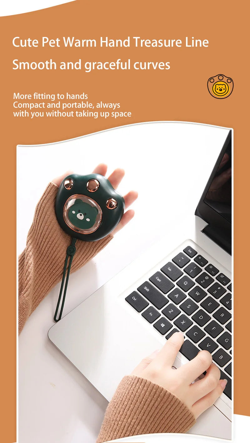 Xiaomi Hand Warmer Cute Cat Paw Rechargeable Built-in Battery For Students Adult Winer Fast Usb Heater For Camping Office School