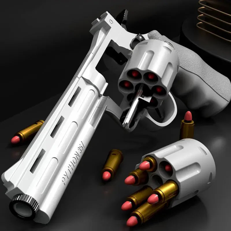 Mechanical Continuous Firing ZP5 357 Revolver Toy Gun Automatic Launcher Pistol Soft Dart Bullet CS Outdoor Weapon for Kid Adult