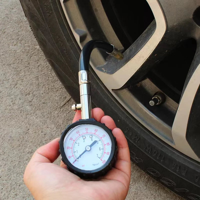100Psi Car Tyre Air Pressure Tester High-precision Long Tube Tire Gauge Meter For Auto Motorcycle Truck Bike Measurement Tools