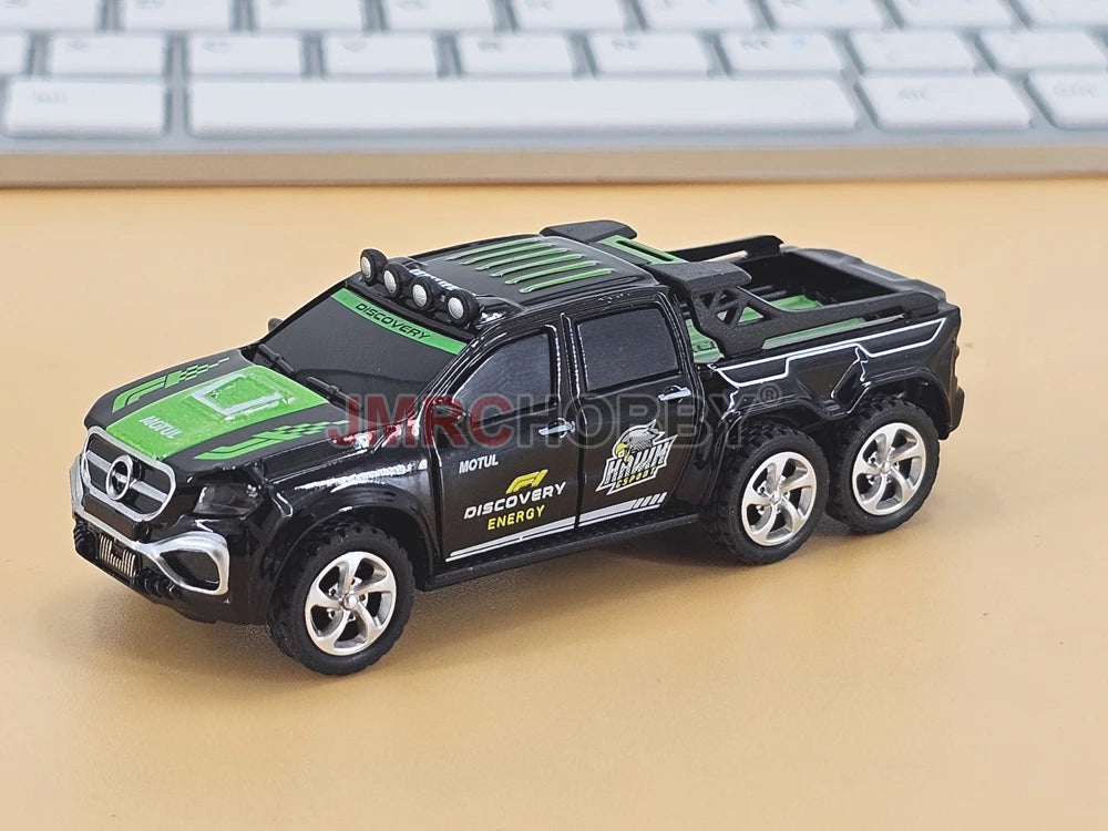 1:64 Metal Alloy Proportional Remote Control Vehicle Model 2.4GHz Mini Simulation RC Car With Trailer