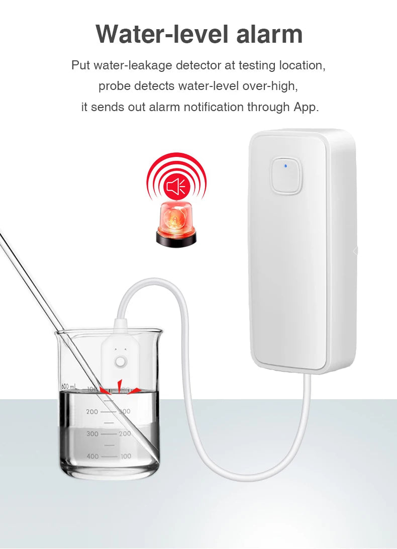 Tuya WiFi Water Leakage Sensor Flood Water Leakage Alarm Smart Home Automation Residential Security Protection Smart Life App