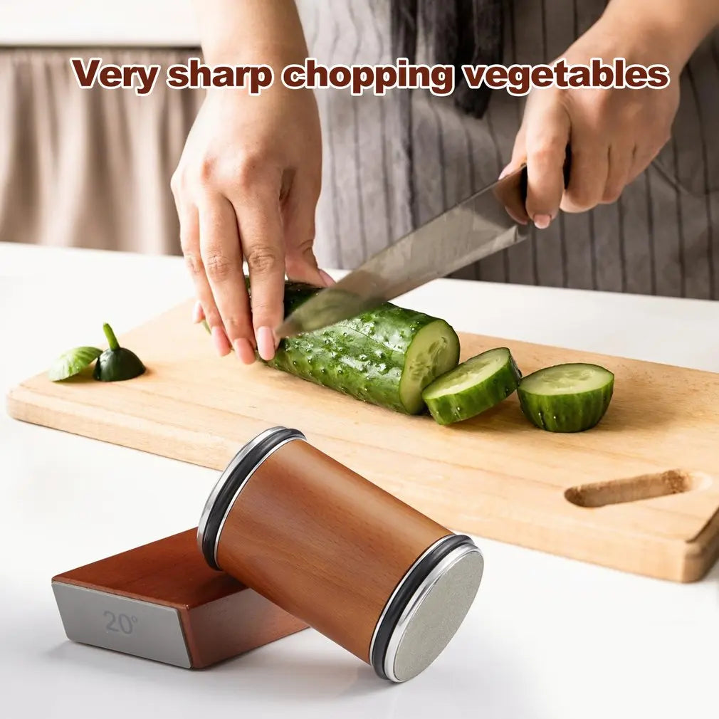 Wooden Roller Sharpeners Rolling Knife Sharpener 15/20/18/22° Magnetic Angle Non-Slip Ideal for Kitchen DIY Tasks Diamond