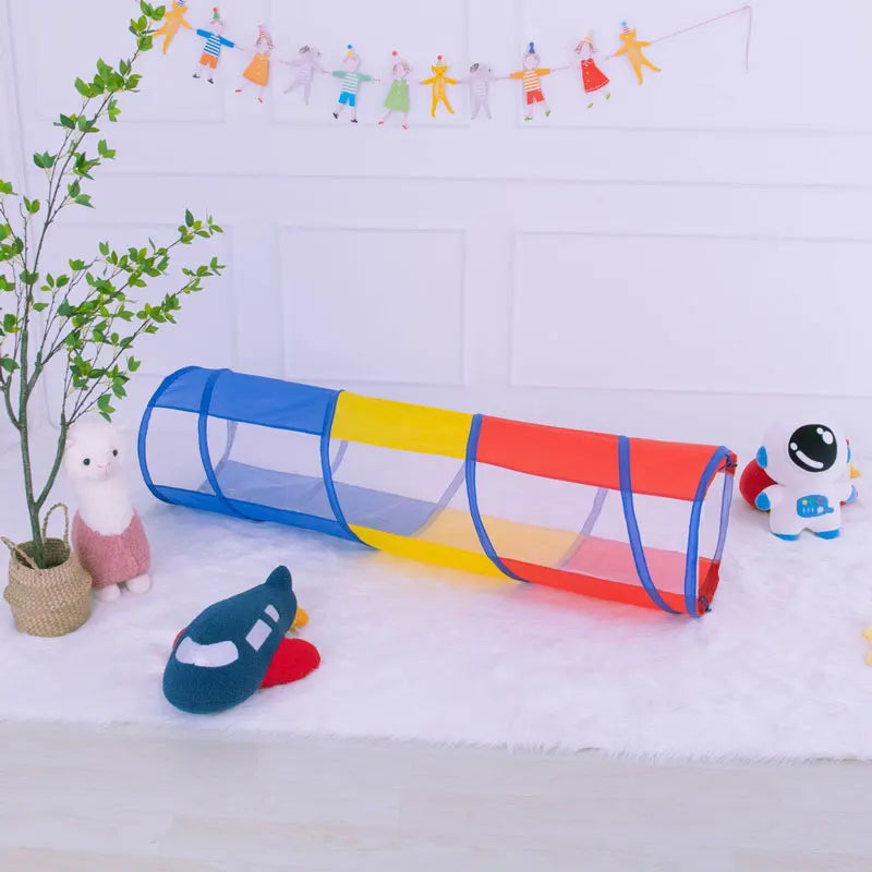 Foldable Children's Tent Crawling Tunnel Play House Indoor Toy Tube Baby Crawling Games Rainbow Tent Kids Little House Tipi Tent