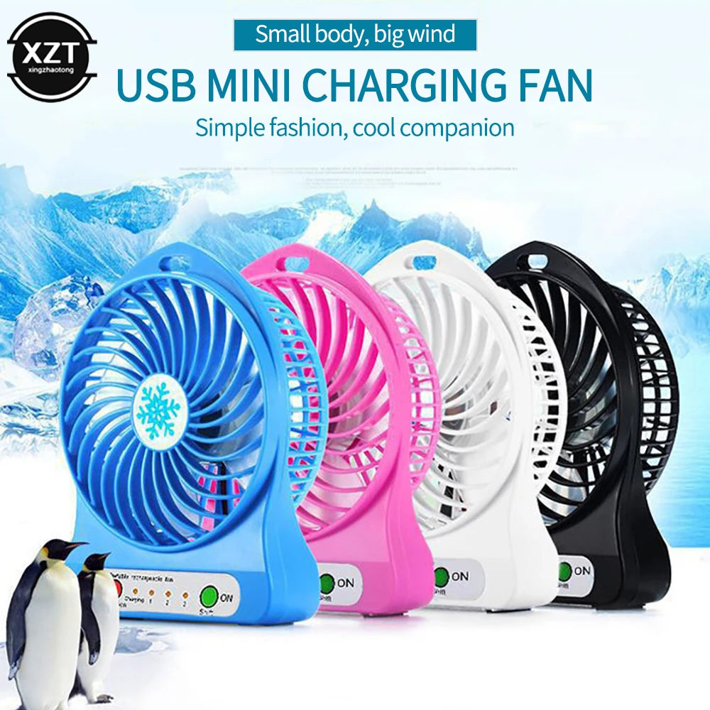 USB Mini Fan Handheld Fan Desktop Fan Portable USB Charging Fan Office Travel Dormitory Multi-color Options