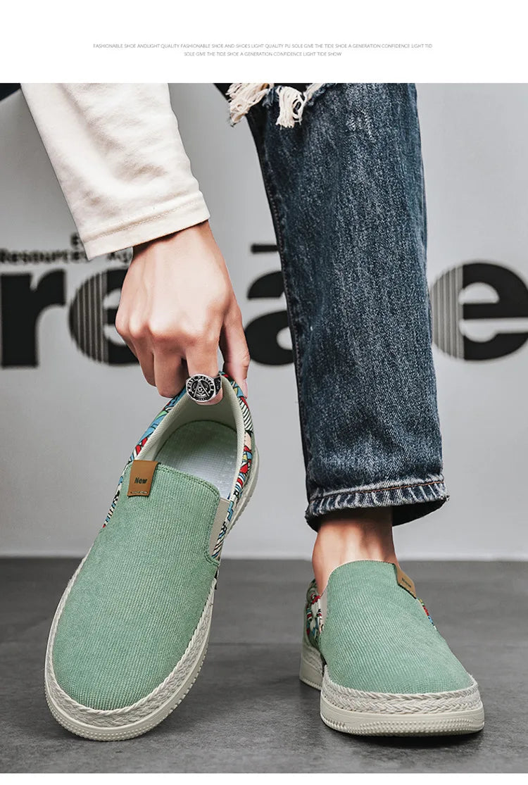 Flat Canvas Shoes For Men Fisherman Linen Cloth Loafers Summer Men's Sneakers New Style Shoes Sneakers Male Casual Shoes Man