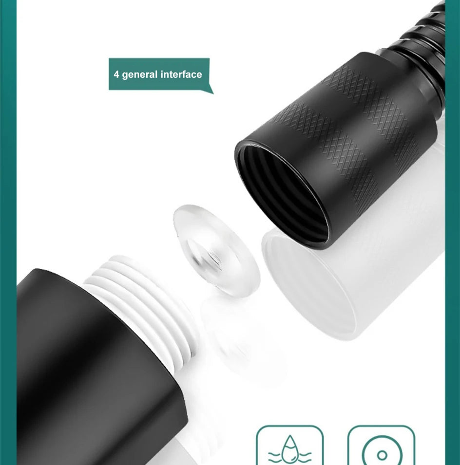 VILOYI 8 Modes Adjustable Shower Head High-pressure Water Saving Black Showerhead Handheld Bathroom Massage Showers Nozzle