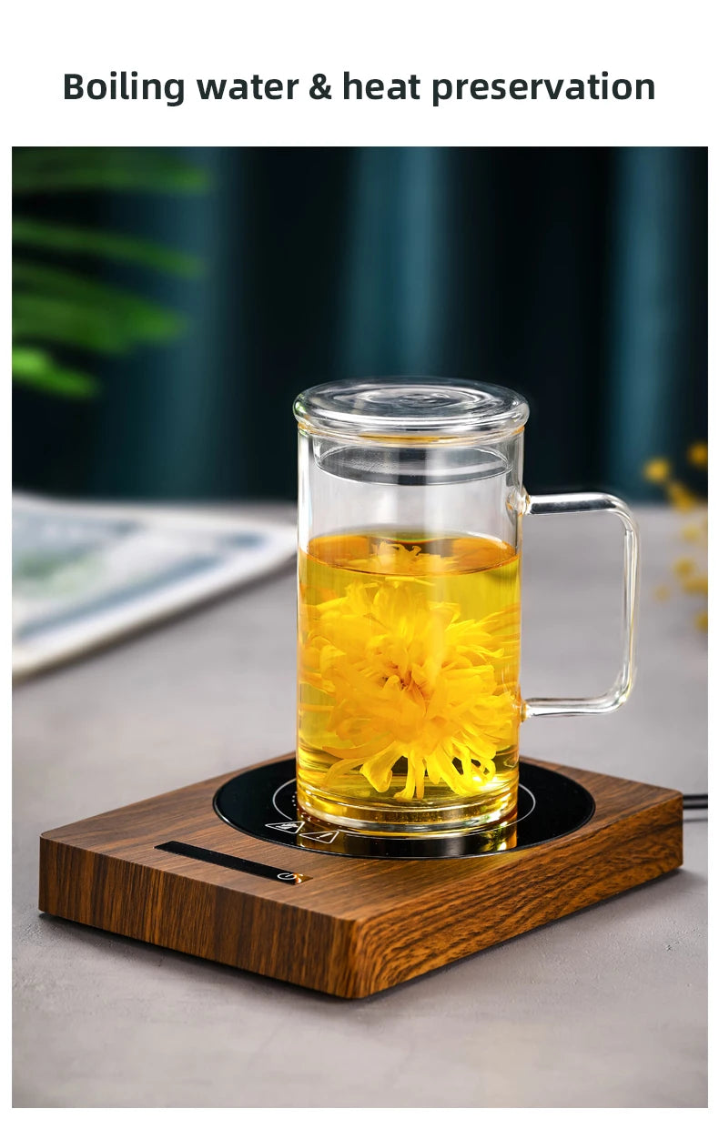 200W Cup Heater Mug Warmer 100°C Hot Tea Maker 5 Gear Warmer Coaster Electric Hot Plate Heating Pad Coffee Milk Tea 110V/220V