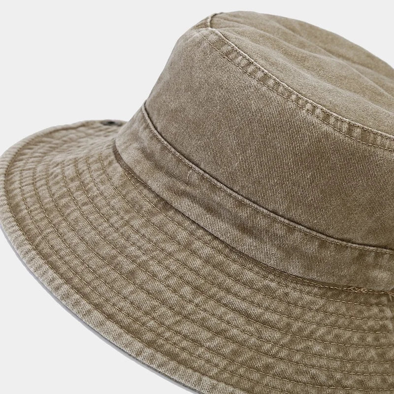 Cotton Stone-Washed Sun Hats for Men Women Wide Brim Fishing Hat Summer Bucket Hat Outdoor Safari Boonie Cap