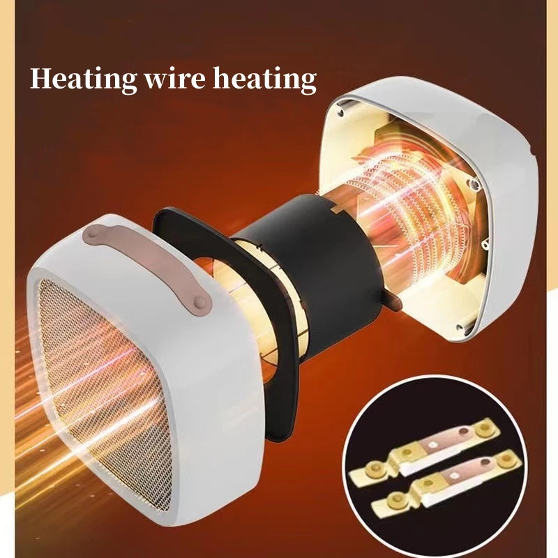 Mini Portable Electric Space Heater 500W Powerful Home Office Desktop Warm Air Heater Warmer Fan Household Silent For Winter