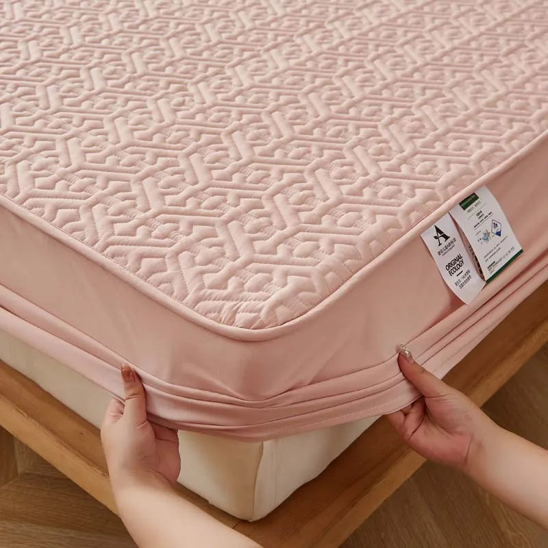 Pure Cotton Soft Quilted Mattress Cover Anti-bacterial King Size Customized Bed Pad Protector Cover Not Included Pillowcase