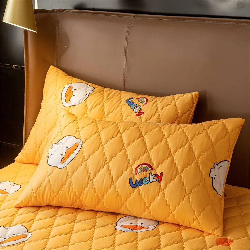 100% Waterproof Thicken Mattress Protector Cover Non-slip Fitted Bed Sheet Pad Bed Cover Single Double Bed Queen King Size 1Pc