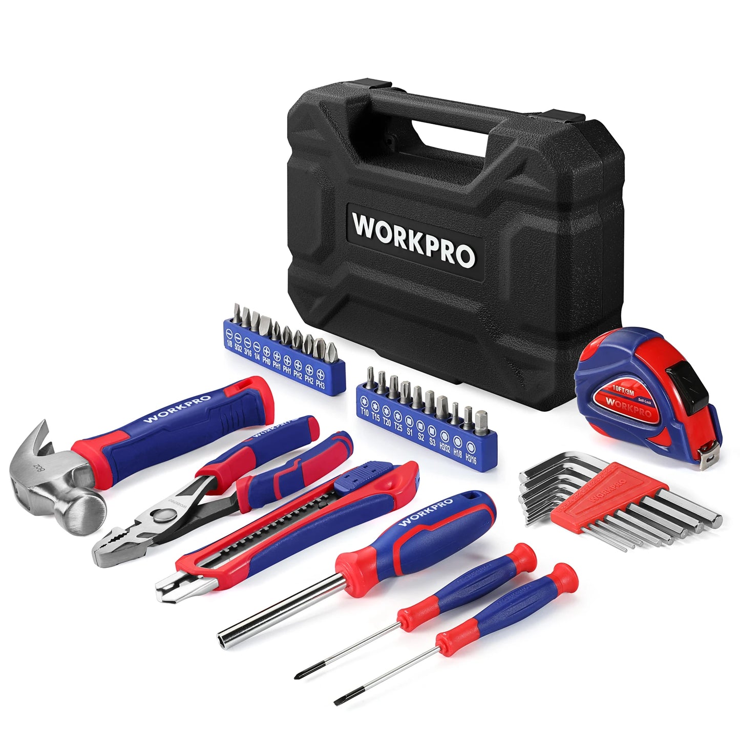 WORKPRO 35-Piece Tools Set General Household Tool Kit with Storage Toolbox, Basic Tool Set for Home, Garage, Apartment, Dorm